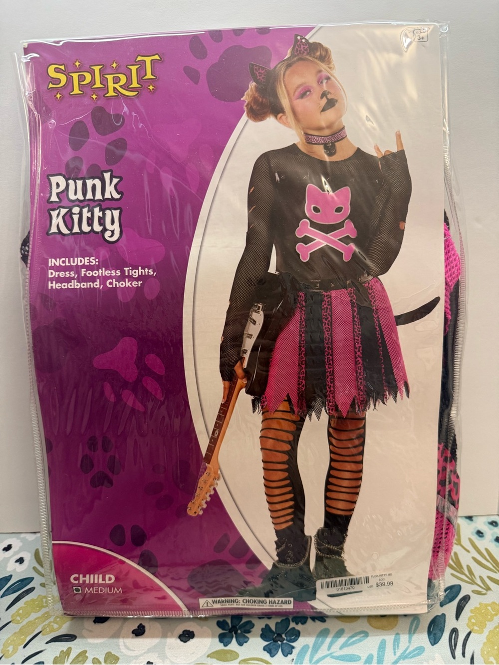 NIB - Spirit Halloween Punk Kitty Costume - Child Medium